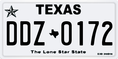 TX license plate DDZ0172