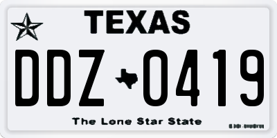 TX license plate DDZ0419