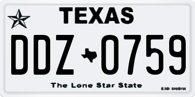 TX license plate DDZ0759