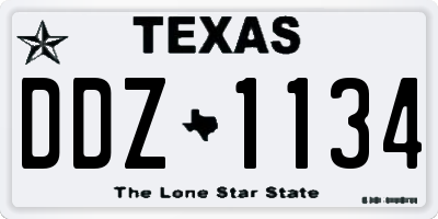 TX license plate DDZ1134