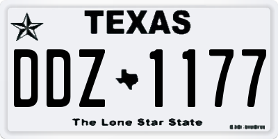 TX license plate DDZ1177