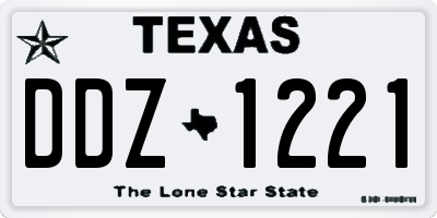 TX license plate DDZ1221