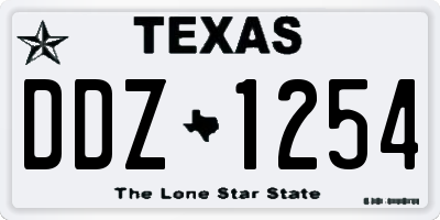 TX license plate DDZ1254