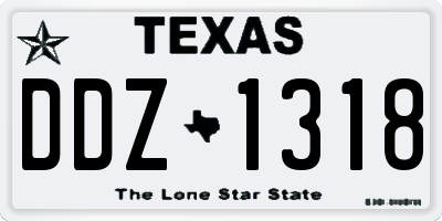 TX license plate DDZ1318