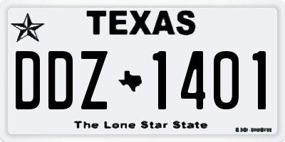 TX license plate DDZ1401