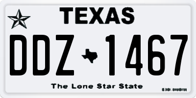 TX license plate DDZ1467