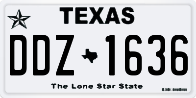 TX license plate DDZ1636