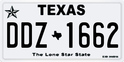 TX license plate DDZ1662