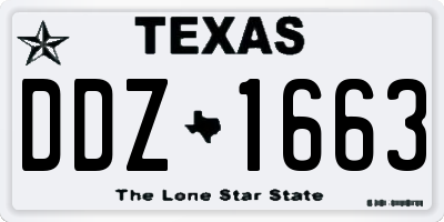 TX license plate DDZ1663
