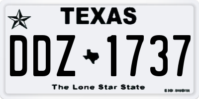 TX license plate DDZ1737
