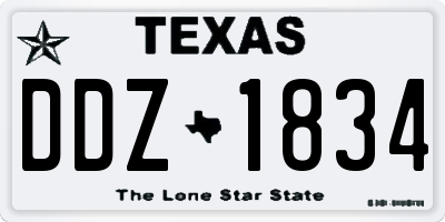 TX license plate DDZ1834