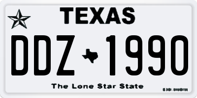 TX license plate DDZ1990