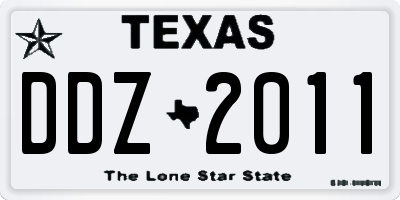 TX license plate DDZ2011
