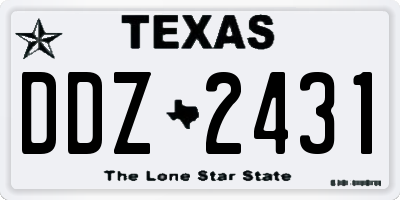 TX license plate DDZ2431
