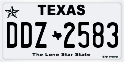 TX license plate DDZ2583