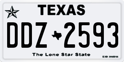 TX license plate DDZ2593