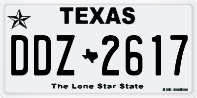 TX license plate DDZ2617