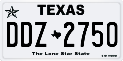 TX license plate DDZ2750