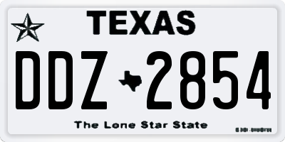 TX license plate DDZ2854