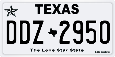 TX license plate DDZ2950