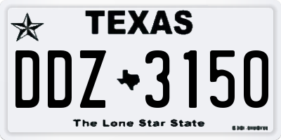 TX license plate DDZ3150
