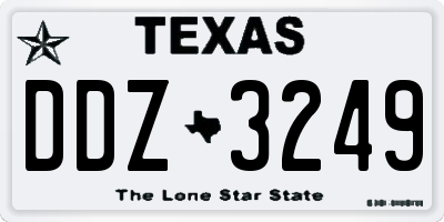 TX license plate DDZ3249