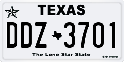 TX license plate DDZ3701