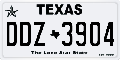 TX license plate DDZ3904