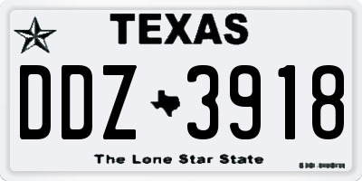 TX license plate DDZ3918