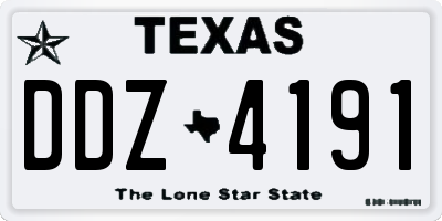 TX license plate DDZ4191