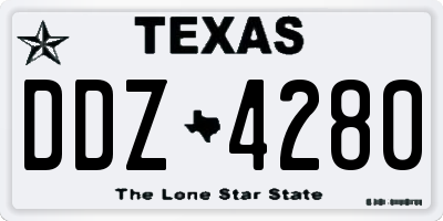 TX license plate DDZ4280