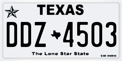 TX license plate DDZ4503