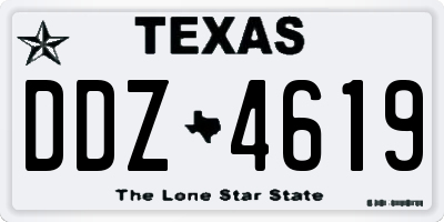 TX license plate DDZ4619