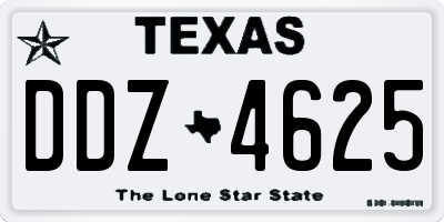 TX license plate DDZ4625