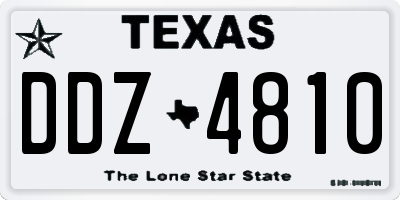 TX license plate DDZ4810