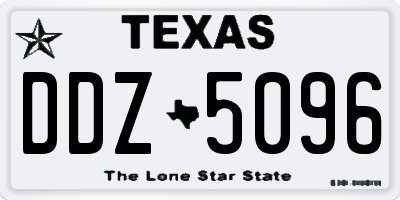 TX license plate DDZ5096