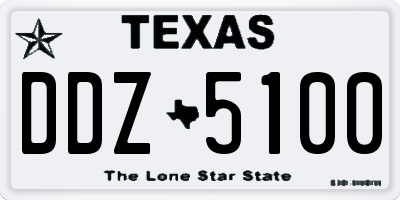 TX license plate DDZ5100
