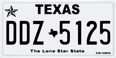 TX license plate DDZ5125