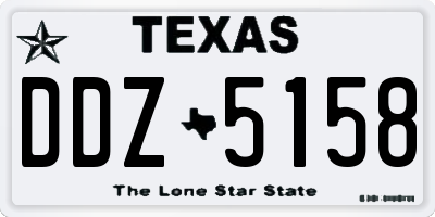 TX license plate DDZ5158