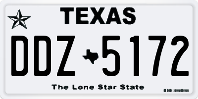 TX license plate DDZ5172