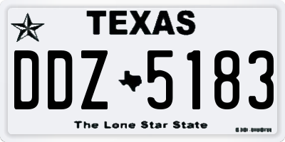 TX license plate DDZ5183