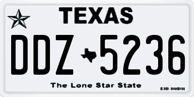 TX license plate DDZ5236