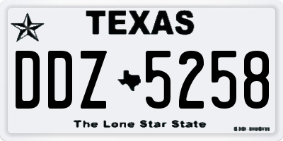 TX license plate DDZ5258