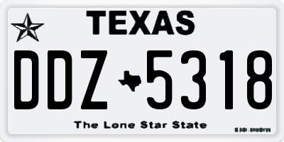 TX license plate DDZ5318