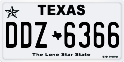 TX license plate DDZ6366