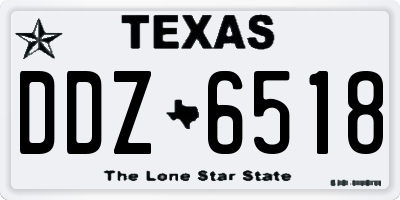 TX license plate DDZ6518