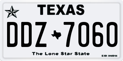 TX license plate DDZ7060