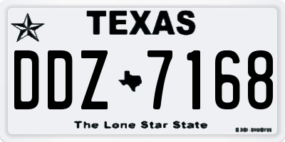 TX license plate DDZ7168