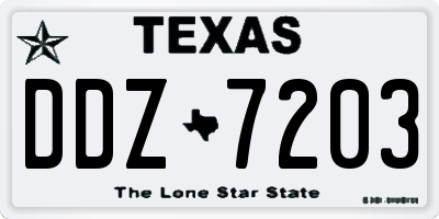 TX license plate DDZ7203