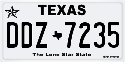 TX license plate DDZ7235